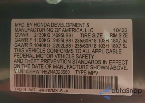 2022 Honda Cr-V 2Wd Ex z USA, uszkodzony, nr VIN 5J6RW1H52NA023660